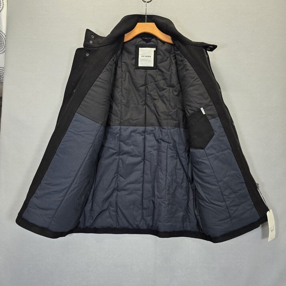 Ben Sherman Wool Blend Black Military Utility Jacket - Men XXL Quilted Lining - Picture 3 of 12